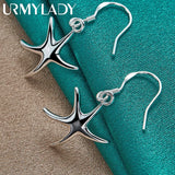 925 Silver Star Drop Earrings Wedding Party Charm Jewelry