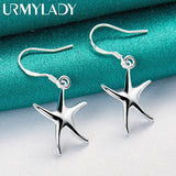 925 Silver Star Drop Earrings Wedding Party Charm Jewelry