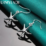 925 Silver Star Drop Earrings Wedding Party Charm Jewelry