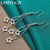 925 Sterling Silver Stars Earrings For Women Charm Wedding Party Jewelry