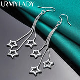 925 Sterling Silver Stars Earrings For Women Charm Wedding Party Jewelry