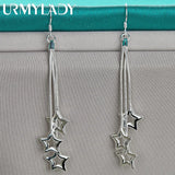 925 Sterling Silver Stars Earrings For Women Charm Wedding Party Jewelry