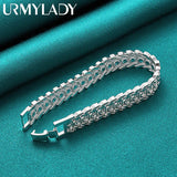 925 Silver Chain Bracelet Wedding Party Jewelry