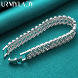 925 Silver Chain Bracelet Wedding Party Jewelry