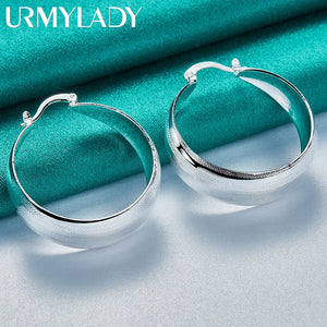 925 Silver Round Earrings Women Wedding Party Jewelry
