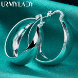 925 Silver Round Earrings Women Wedding Party Jewelry