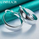 925 Silver Round Earrings Women Wedding Party Jewelry
