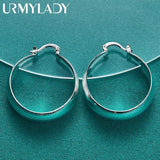 925 Silver Round Earrings Women Wedding Party Jewelry