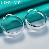 925 Silver Round Earrings Women Wedding Party Jewelry
