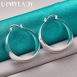 925 Silver Round Earrings Women Wedding Party Jewelry