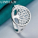 925 Sterling Silver Tree Of Life Women's Ring Wedding Charm Jewelry