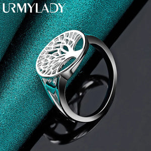 925 Sterling Silver Tree Of Life Women's Ring Wedding Charm Jewelry