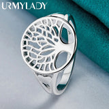 925 Sterling Silver Tree Of Life Women's Ring Wedding Charm Jewelry