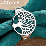 925 Sterling Silver Tree Of Life Women's Ring Wedding Charm Jewelry
