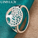 925 Sterling Silver Tree Of Life Women's Ring Wedding Charm Jewelry