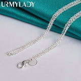 925 Silver Three Heart Pendant Necklace Wedding Party Jewelry