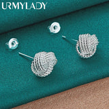 925 Silver Tie Knot Stud Earrings for Women Wedding Engagement