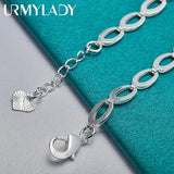 925 Silver Tree Heart Chain Bracelet for Women Wedding Engagement Party