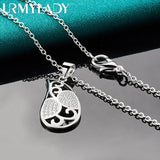 925 Silver Water Drop Necklace 16-30 Inch Pendant Women Wedding Jewelry