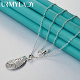 925 Silver Water Drop Necklace 16-30 Inch Pendant Women Wedding Jewelry