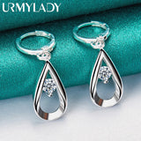 925 Silver Water Drop Zircon Earrings