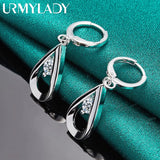 925 Silver Water Drop Zircon Earrings