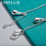 925 Silver Water Drop Bracelet Wedding Engagement Party Jewelry