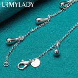925 Silver Water Drop Bracelet Wedding Engagement Party Jewelry