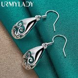 925 Silver Water Drop Earrings for Women Wedding Engagement Jewelry