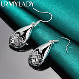 925 Silver Water Drop Earrings for Women Wedding Engagement Jewelry