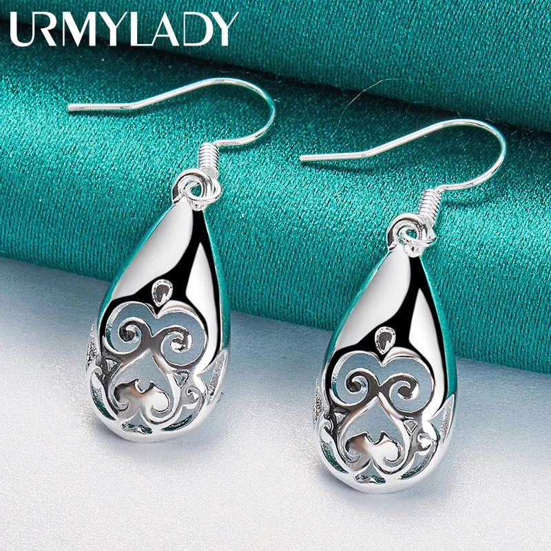 925 Silver Water Drop Earrings for Women Wedding Engagement Jewelry