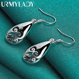 925 Silver Water Drop Earrings for Women Wedding Engagement Jewelry