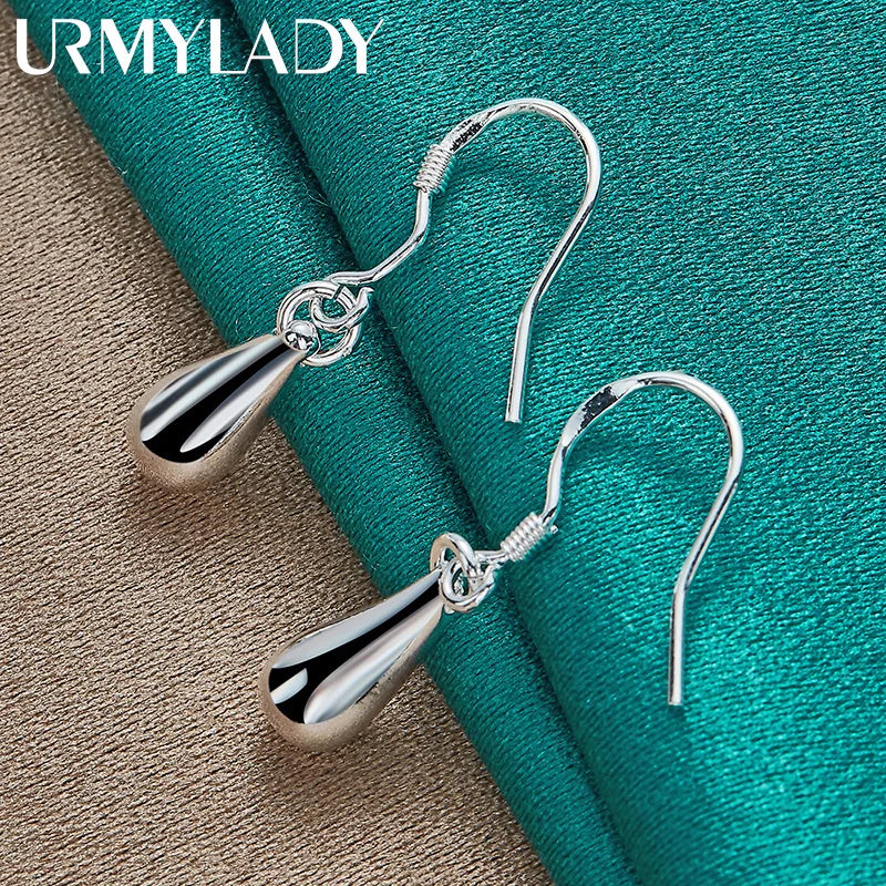 925 Silver Water Drop Earrings Wedding Party Gift Jewelry