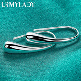 925 Silver Water Drop Hook Earrings for Women Wedding Engagement