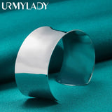 925 Sterling Silver Women's Charm Bangle Bracelet Jewelry