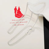 925 Silver 2MM Sideways Chain Necklace for Men Women