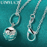 925 Silver Ball Pendant Necklace for Women