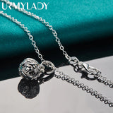 925 Silver Ball Pendant Necklace for Women