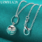 925 Silver Ball Pendant Necklace for Women