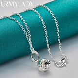 925 Silver Ball Pendant Necklace for Women