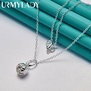 925 Silver Ball Pendant Necklace for Women
