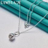 925 Silver Ball Pendant Necklace for Women