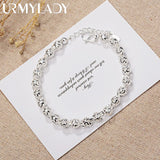 925 Sterling Silver Bracelet Hollow Ball Chain Wedding Party Jewelry