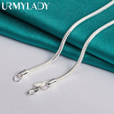 Sterling Silver 3mm Snake Chain Necklace 16-30 Inch