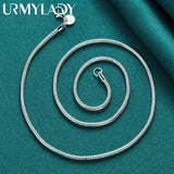 Sterling Silver 3mm Snake Chain Necklace 16-30 Inch