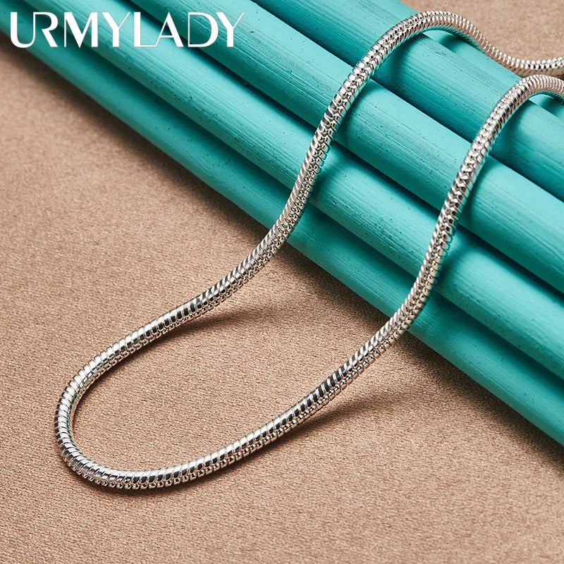Sterling Silver 3mm Snake Chain Necklace 16-30 Inch