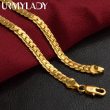 S925 Silver 6mm Sideways Necklace 8/18/20/24 Inch Chain For Wedding