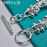 Grape Bead Bracelet 925 Silver Chain Women Wedding Charm Jewelry