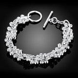 Grape Bead Bracelet 925 Silver Chain Women Wedding Charm Jewelry