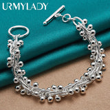 Grape Bead Bracelet 925 Silver Chain Women Wedding Charm Jewelry